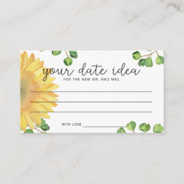 Watercolor solros Datum idéer för kvällen \ Datum Tilläggskort