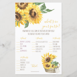 Watercolor Solros What's in your Purse? Spel