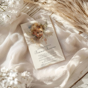 Watercolor söt Angel Baby Baptism Inbjudningar