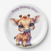 Watercolor söt baby giraffe