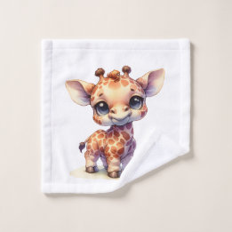 Watercolor söt baby giraffe