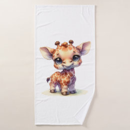 Watercolor söt baby giraffe
