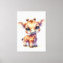 Watercolor söt baby giraffe canvastryck