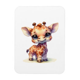 Watercolor söt baby giraffe magnet