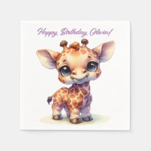 Watercolor söt baby giraffe