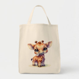 Watercolor söt baby giraffe tygkasse