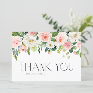 Watercolor Söt Garden Flowers Bröllop Tack Kort