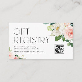 Watercolor Söt Garden Flowers QR-kodregister Tilläggskort