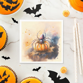 Watercolor Spider Halloween Pappersservett