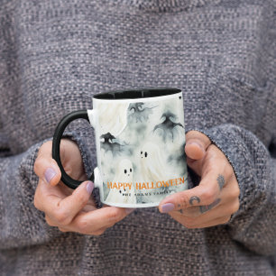 Watercolor Spöken Personlig Happy halloween Mugg