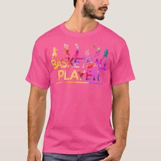 Watercolor Sport Basketball Player T Shirt