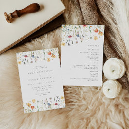 Watercolor Spring Floral All in One Wedding Inbjudningar