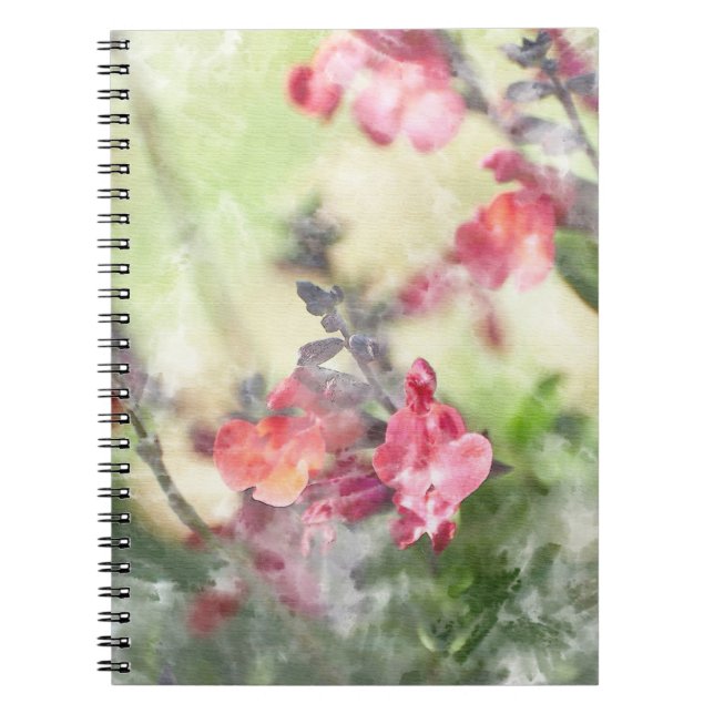 Watercolor spring flowers anteckningsbok (Framsidan)