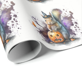 Watercolor Squirrel Halloween Presentpapper