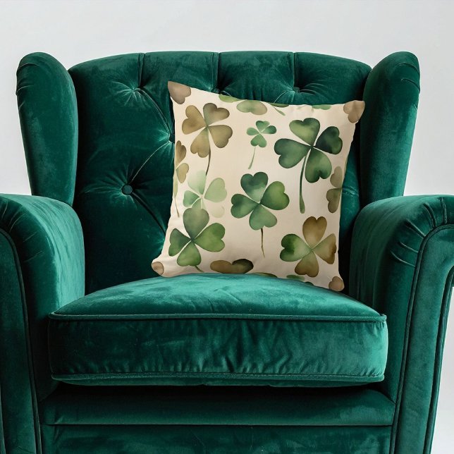 \Watercolor St patricks day Shamrock Kudde (Skapare uppladdad)