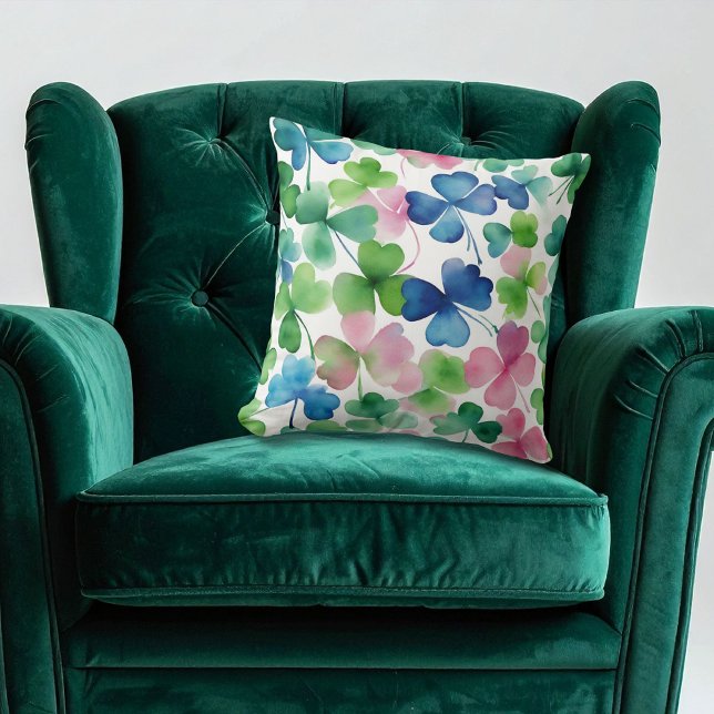 Watercolor St patricks day Shamrock Kudde (Skapare uppladdad)