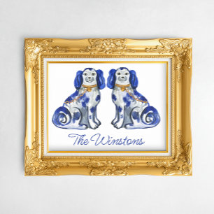 Watercolor Stafford Hundar Poster