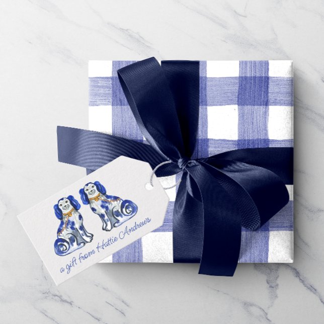 Watercolor Stafford Hundar Presentetikett (Skapare uppladdad)