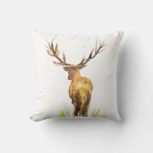 Watercolor Stag Hjort Woodlands Animals willife Kudde