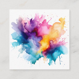 Watercolor Stänk Rainbow Fyrkantigt Visitkort