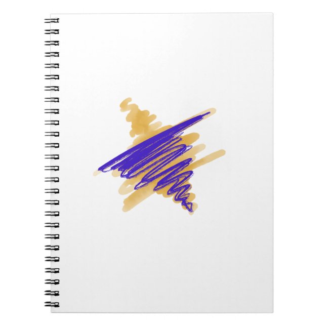 Watercolor Star av David i Guld Notebook Anteckningsbok (Framsidan)