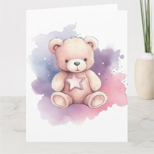 Watercolor Star-Nalle Kort