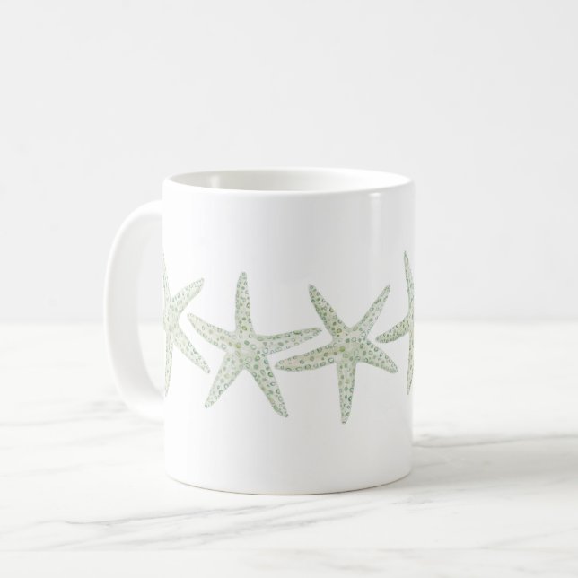 Watercolor Starfish Trio Kaffemugg (Framsida vänster)
