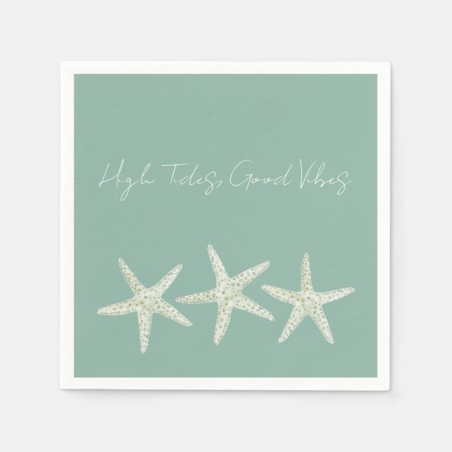 Watercolor Starfish Trio Pappersservett (Framsidan)