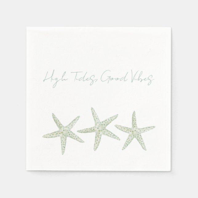 Watercolor Starfish Trio Pappersservett (Framsidan)