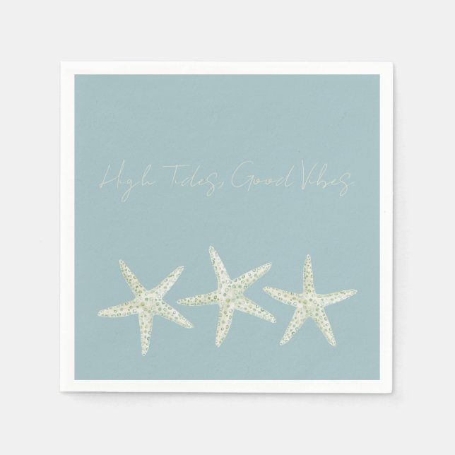 Watercolor Starfish Trio Pappersservett (Framsidan)