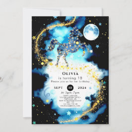 Watercolor Stollig Horse Birthday Inbjudningar