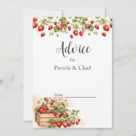 Watercolor Strawbär Bröllop Rådkort