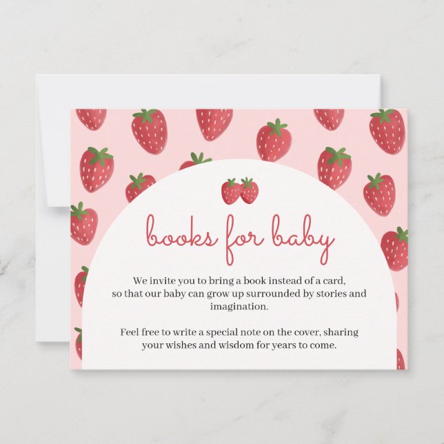 Watercolor Strawberry Bokar för Baby Card (Framsida)