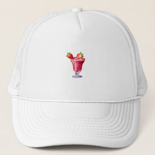 Watercolor Strawberry Cocktail Drink Keps