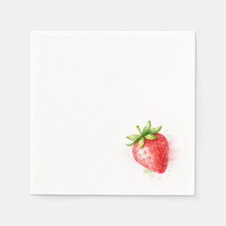 Watercolor Strawberry Cute Party Event Pappersservett