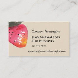Watercolor Strawberry Jam Artisan               Visitkort