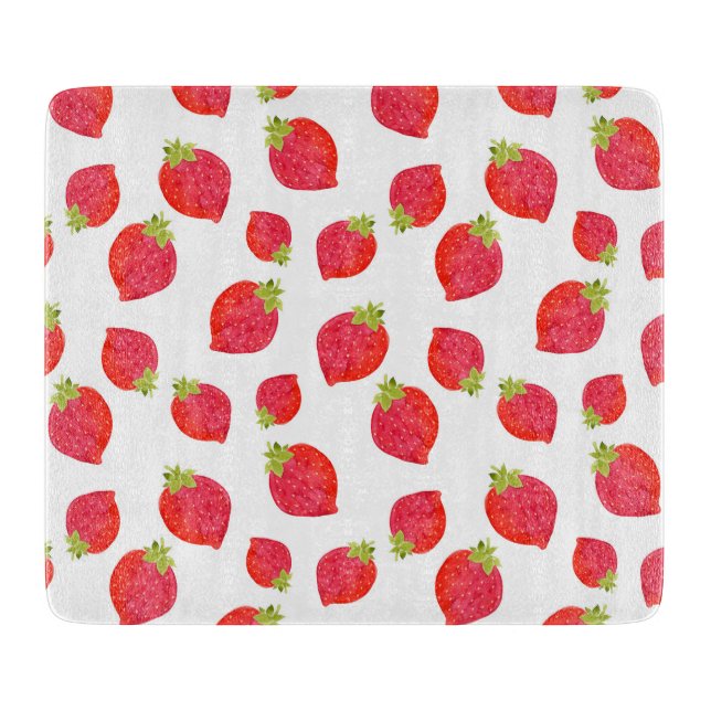 Watercolor Strawberry Mönster Clearboard Board (Framsidan)
