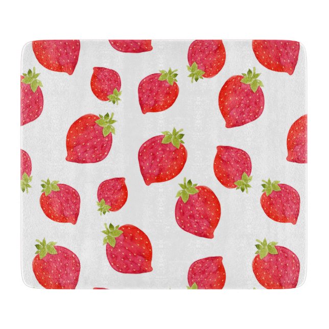 Watercolor Strawberry Mönster Clearboard Board (Framsidan)
