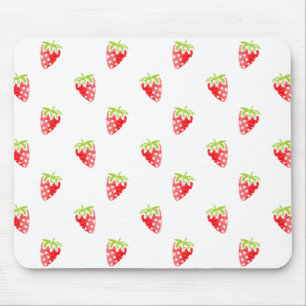 Watercolor Strawberry Mönster Musmatta