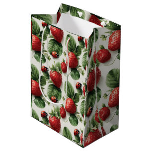 Watercolor Strawberry och Ladybug Seamless Mönster