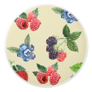 Watercolor Strawberry Raspberry Currency Mönster Knopp
