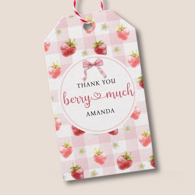 Watercolor Strawberry Tack Berry Mycket Presentetikett (Skapare uppladdad)