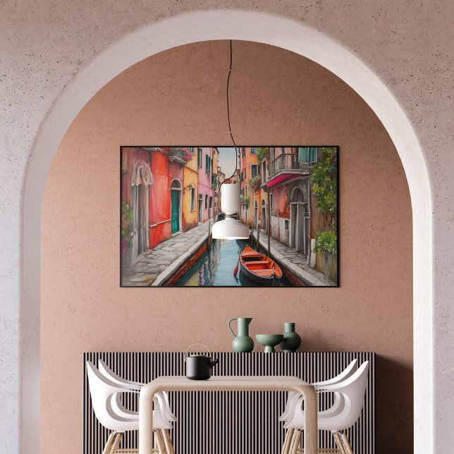 Watercolor Street i Venedig Ligcape Poster (Skapare uppladdad)