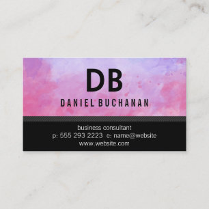 Watercolor Struktur Monogram Visitkort