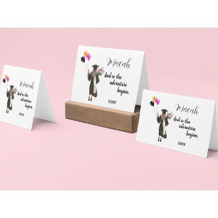 Watercolor Studenten Modern Trendig Girl Card Kort