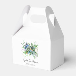 Watercolor Succulent Blommigt Bouquet Boho Bröllop Presentaskar