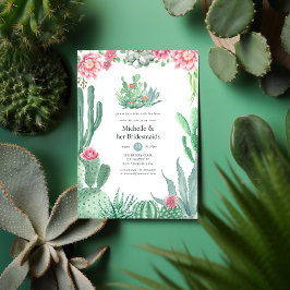 Watercolor Succulents Bröllop Bridesmaids Luncheon Inbjudningar