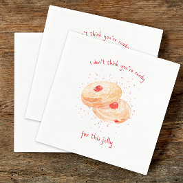 Watercolor Sufganiyot Jelly Donut Funny Hanukkah Pappersservett