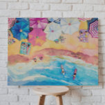 Watercolor Summer Beach Canvastryck<br><div class="desc">Poster med sommarplatta för vattenfärg</div>