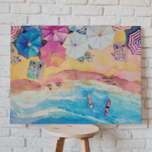 Watercolor Summer Beach